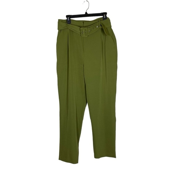 Jason Wu Green Belted Pleated Trouser Pant Size 12 - Picture 1 of 11